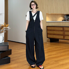 批发官图  设计感<b class='q'>背带</b>休闲裤女2026夏季新款时髦韩系减龄拉链连体裤潮