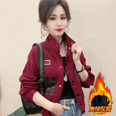 批发官图  纯棉复古设计感牛仔短外款套女2026秋冬季新款宽松百搭上衣