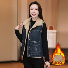 批发官图  今年流行爆款牛仔马夹女2025冬季新款中年<b class='q'>妈妈装</b>保暖<b class='q'>外套</b>潮