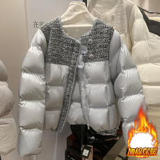 批发官图  2026冬季新款小个子圆领加厚棉服女休闲百搭宽松保暖外套潮