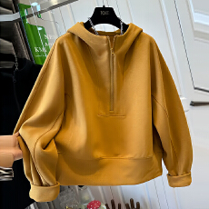 批发官图  欧货时尚休闲长袖连帽卫衣女2026春季新款宽松设计感上衣潮