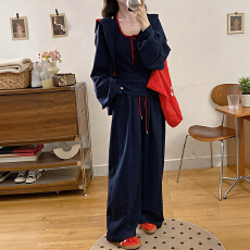 批发官图  <b class='q'>时尚</b>洋气百搭套装女2026春季新款外套背心打底阔腿裤三件套