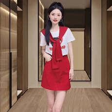 批发官图  纯棉时尚套装女2026夏季<b class='q'>新款</b>韩版印花短袖t恤半身裙两件套