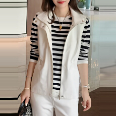 批发官图  <b class='q'>大码</b>女装运动风无袖连帽拉链马甲<b class='q'>外套</b>2026春季新款百搭上衣