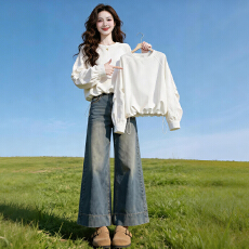 批发官图  气质抽绳设计<b class='q'>卫衣</b>女2026春秋季新款高级感宽松百搭<b class='q'>长袖</b>上衣