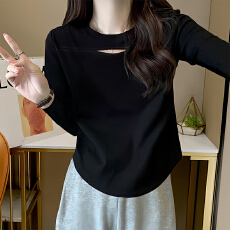 批发官图  2026春秋季新款高级大方减龄圆领T恤女气质百搭休闲<b class='q'>打底衫</b>
