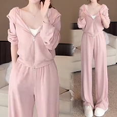 批发官图  高含棉小个子减龄套装女2026春秋季<b class='q'>新款</b>连帽卫衣长裤两件套