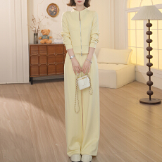 批发官图  高含棉巨好看休闲套装女2026<b class='q'>春</b>秋新款拉链外套阔腿裤两件套