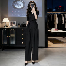 批发官图  高级感通勤风气质套装女2026春夏新款收腰上衣阔腿裤两件套