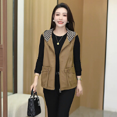 批发官图  时尚连帽背心马夹外套女2026春<b class='q'>秋</b>新款中年宽松休闲百搭上衣