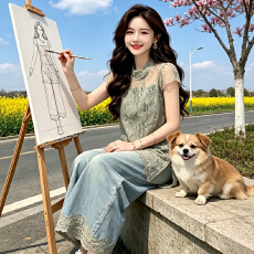 批发官图  时尚气质套装女2026<b class='q'>夏</b>季新款设计蕾丝修身上衣阔腿裤两件套