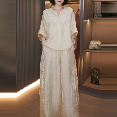 批发官图  2026夏季新款通勤风<b class='q'>气质</b>休闲套<b class='q'>装</b>女蝙蝠袖小衫阔腿<b class='q'>裤</b><b class='q'>两件套</b>