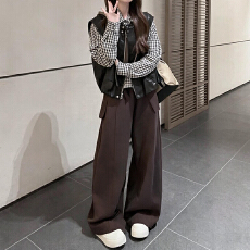 批发官图  百搭套装女2026春秋新款长袖披肩衬衫开衫<b class='q'>马甲</b>休闲裤三件套