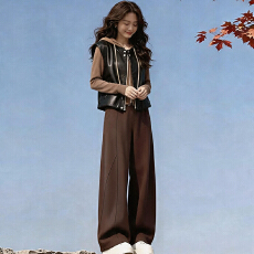 批发官图  氛围感小个子套装女2026秋季新款马甲外套<b class='q'>针织</b>衫长裤三件套