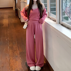 批发官图  小众<b class='q'>糖果</b><b class='q'>色</b>套装女2026年早秋新款背心宽松罩衫休闲裤三件套