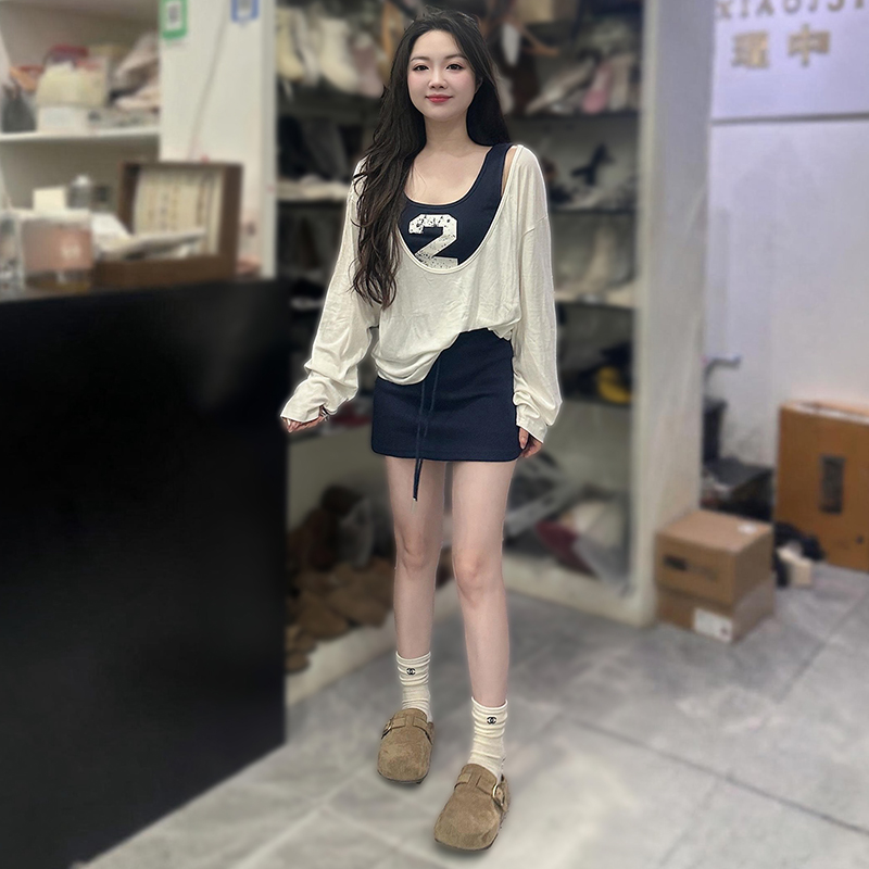 BY356067# 通勤风套装女秋季新款百搭罩衫运动背心高腰半裙三件套 服裝批發女裝批發服飾貨源