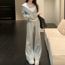 批发官图  休闲通勤套装女2026年<b class='q'>秋</b>季新款连帽外套修身吊带长裤三件套