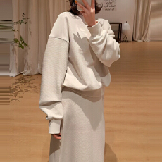 批发官图  通勤风休闲套装女2026<b class='q'>秋</b>季新款别致百搭卫衣高腰半裙两件套