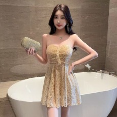 批发性感纯欲吊带连衣裙春季穿搭名媛气质高级感蕾丝掐腰生日小<b class='q'>礼服</b>裙