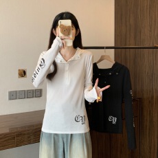 批发实拍大码胖mm美式<b class='q'>街头</b>风字母印花长袖连帽罩衫新款修身显瘦上衣女