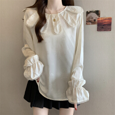 批发实拍~大码胖MM2026新中式<b class='q'>喇叭袖</b>娃娃领女国风气质遮肉显瘦上衣