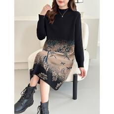 批发新款女羊毛衫女<b class='q'>中长款</b>女士毛衣配大衣的连衣裙秋冬宽松羊绒<b class='q'>打底衫</b>