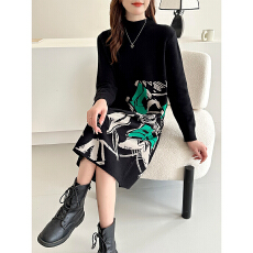 批发新款女羊毛衫女<b class='q'>中长款</b>女士毛衣配大衣的连衣裙秋冬宽松羊绒<b class='q'>打底衫</b>