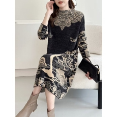 批发新款女羊毛衫女<b class='q'>中长款</b>女士毛衣配大衣的连衣裙秋冬宽松羊绒<b class='q'>打底衫</b>