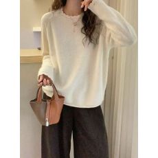 批发<b class='q'>镂空</b>钩花羊绒针织<b class='q'>衫</b>女欧洲站2025冬装新款欧货女装加厚打底毛衣潮