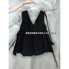 批发法式小众<b class='q'>设计</b>感外穿上衣女2025夏季新款显瘦气质时尚黑色背心吊带