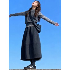 批发灰色圆领套头无袖马甲针织衫毛衣可外穿内搭女秋冬慵懒高级感上衣