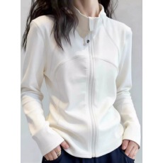 批发韩系白色立领拉链修身长袖T恤内搭打底衫女春季2026超火减龄上衣