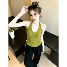 批发抹茶绿色<b class='q'>泰国</b>绝美巨好看的不撞款吊带背心女2026夏季海边度假上衣