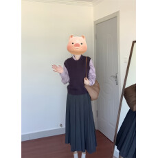 批发早秋针织马甲背心坎肩女款2026新款夏日季衬衫叠穿两件套无袖上衣