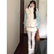 批发甜妹奶fufu立领毛茸茸马甲背心外套女秋冬季叠穿麻花针织<b class='q'>开衫</b>毛衣