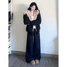 批发复古高级感毛茸茸猫耳朵棉服女冬季新款ins甜酷百搭设计感棉袄潮