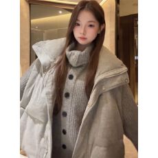 批发日系学院通勤风穿搭一整套灰色长裤+棉服马甲外套+针织开衫毛衣潮