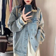 批发设计感做旧流苏<b class='q'>牛仔</b>外套女2025春秋新款复古宽松夹克上衣百搭褂子