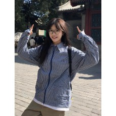 批发美式复古格子外套女春秋2025新款高级感宽松<b class='q'>休闲</b>情侣翻领夹克<b class='q'>衬衣</b>