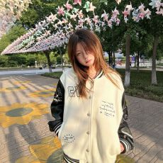 批发【高品质加厚皮袖加厚呢料棒球服女春秋外套<b class='q'>甜美</b>学生减龄字母刺绣