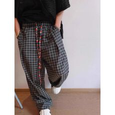 批发【加绒加厚原版做工彩色飘带格子休闲裤男女<b class='q'>夏</b>季新款bf慵懒阔腿裤