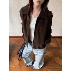 批发【 原版鹿皮绒面料 美式大弟辣妹立领夹克<b class='q'>外套</b>男女显瘦百搭上衣潮