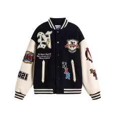 批发夹棉】毛巾绣南方朱雀字母棒球服外套男女vibe<b class='q'>街头</b>夹棉夹克情侣潮