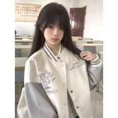 批发【夹棉原版刺绣重磅毛呢拼皮<b class='q'>棒球</b>服小方男女飞行刺绣外套爆款超火