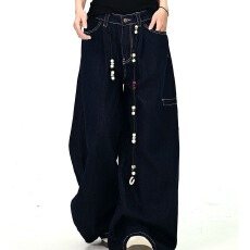 批发【原版质量带配件】解构弯刀西裤男女秋铆钉高级<b class='q'>休闲</b>垂坠阔腿裤子