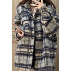 批发美式南极牛复古小香风外套女秋冬宽松高级感<b class='q'>时尚</b>百搭毛呢外套<b class='q'>情侣</b>