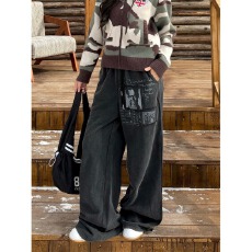 批发纯棉复合380春秋新视觉休闲卫裤<b class='q'>男</b>女宽松直筒运动垂感阔腿长裤