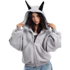 批发【华棉400克复合国潮 M4秋冬季短款开衫拉链连帽卫衣男女宽松外套