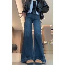 批发【常规款<b class='q'>牛仔裤</b> 美式太牛<b class='q'>微喇</b>裤女胖mm高腰显瘦小个子喇叭<b class='q'>牛仔裤</b>