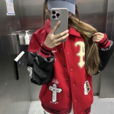 批发夹棉加厚】情侣乐万邦棒球服<b class='q'>外套</b>男女春秋宽松大码休闲学生夹克潮